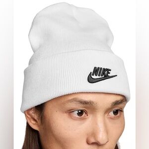 Nike Unisex, Peak Futura White Knit Beanie